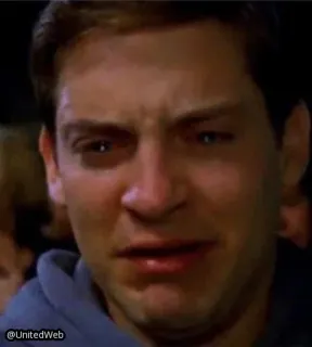 😫 Peter Parker Spider-Man sad, crying, tobey maguire, spider-man, meme telegram sticker