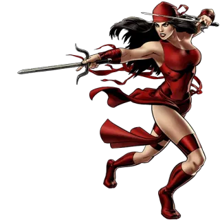 👊 Elektra Elektra, Marvel, ninja, comic book, superhero, weapons telegram sticker