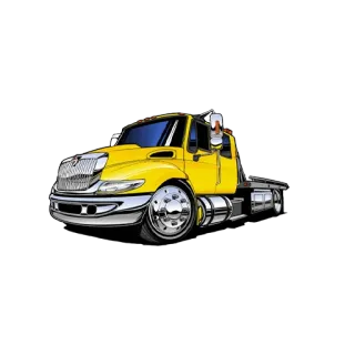 🚨 truck, yellow, tow, vehicle, transportation telegram sticker
