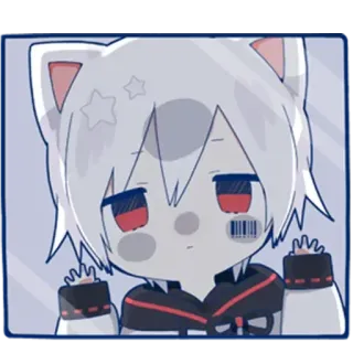 👀 anime, sticker, cat ears, cartoon, cute whatsapp sticker