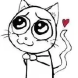 🐱 Katze, Meme, süß, Herz, Liebe, Zeichnung telegram sticker
