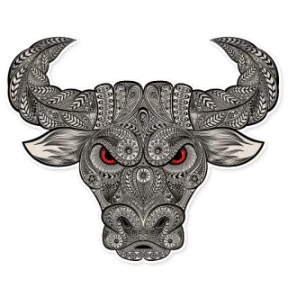 🐂 bull, animal, sticker, art, design, tribal telegram sticker