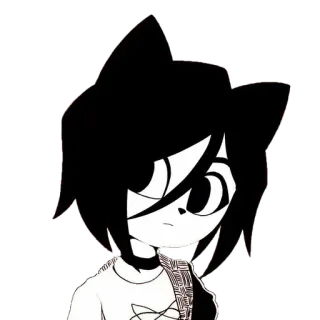 👀 Katze, Mädchen, Anime, Cartoon, Aufkleber, Emo, Goth telegram sticker