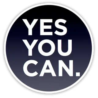 🙏 YES YOU CAN. motywacja, optymistyczny, wsparcie, pozytywny, sukces whatsapp sticker