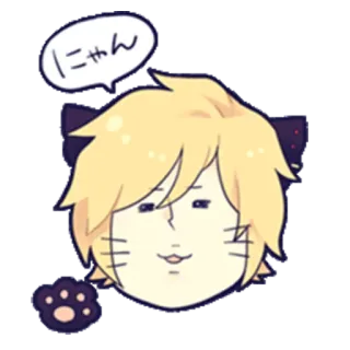 😀 にゃん gato, fofo, anime, orelhas de gato, kawaii, mangá whatsapp sticker