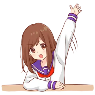 🤚 Anime, Fille, Uniforme scolaire, Mignon, Kawaii, Illustration telegram sticker