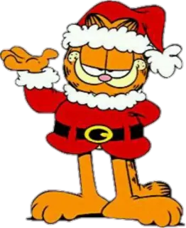 🎅 Garfield Desenho animado, Gato, Natal, Papai Noel, Garfield telegram sticker