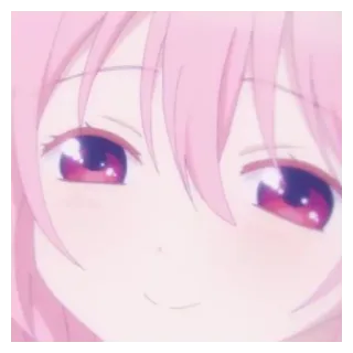 🧴 anime, dziewczyna, różowe włosy, oczy, słodkie whatsapp sticker