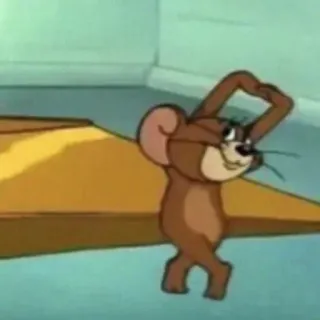 😝 Jerry cartoon, muis, grappig, personage whatsapp sticker