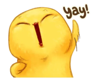 😄 yay! Cartoon, Fröhlich, Feier, Aufgeregt, Freude, Süß telegram sticker