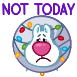 😭 NOT TODAY Мультик, Грустный, Текст, Выражение, Зайчик, Персонаж telegram sticker