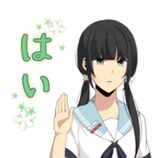 ✋ はい Anime, Nhật Bản, Cô gái, Học sinh, Đồng phục học sinh, Tóc telegram sticker