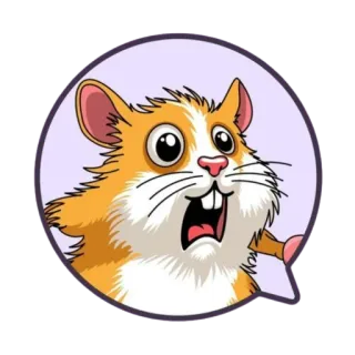 😱 แฮมสเตอร์, สัตว์, สัตว์ฟันแทะ, การ์ตูน, ตลก, น่ารัก, สีหน้า, ตกใจ telegram sticker