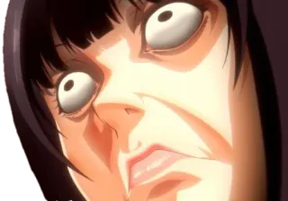 😱 anime, cara, expresión, primer plano telegram sticker