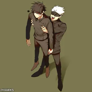 🖤 @HAWKS anime, cartoni animati, arte, maschile whatsapp sticker