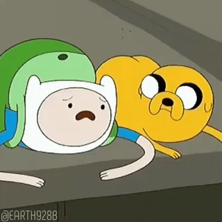 😎 Finn Adventure Time @EARTH928B cartoon, animation, tv show, character, finn the human, jake the dog, adventure time telegram sticker