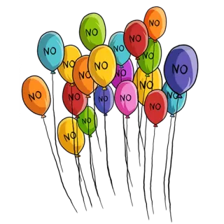 🎈 NO ballons, fête, célébration, non telegram sticker