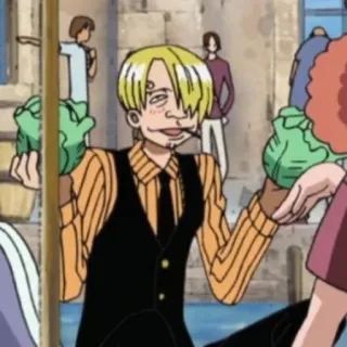 😥 Sanji One Piece Аниме, Мультфильм, Персонаж, Готовка whatsapp sticker