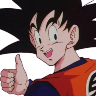 👍 Goku Dragon Ball 애니메이션, 엄지척, 웃음, 행복, 손오공 telegram sticker