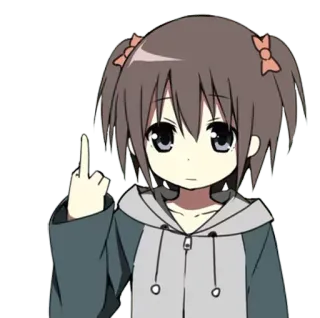 🖕 Anime, Garota, Dedo do meio, Grosseiro, Gesto ofensivo whatsapp sticker