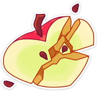 🍎 maçã, fruta, comida, mordida, caroço, doce telegram sticker