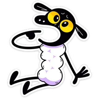 🐏 Cartoon, Schaap, Grappig, Personage, Dier whatsapp sticker