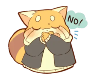 🙅 NO! น่ารัก, ไม่, สัตว์, สติกเกอร์, การ์ตูน, ถูกปฏิเสธ telegram sticker