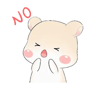 😖 NO carino, orso, cartone animato, animale, negativo telegram sticker