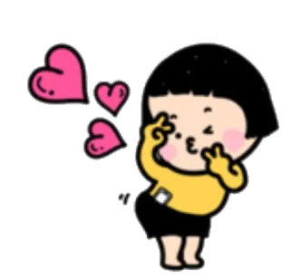 💕 мультфильм, сердечки, милый, девушка, любовь, стикер telegram sticker