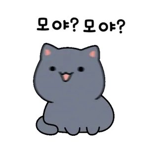 💬 뭐야? 뭐야? gato, lindo, animal, pregunta, coreano, dibujo animado telegram sticker
