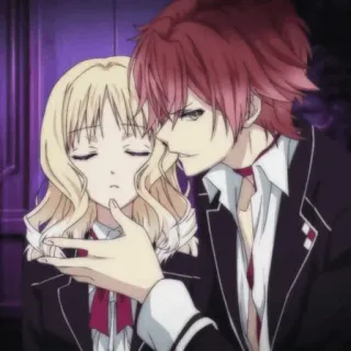 🍷 anime, couple, romance, vampire telegram sticker