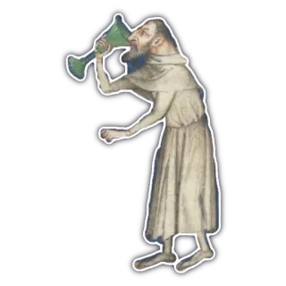 🤫 beber, medieval, monje, divertido, alcohol, vintage, histórico telegram sticker