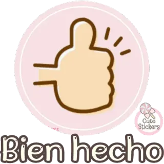 🤗 Bien hecho Палец вверх, Позитив, Хорошая работа, Молодец, Одобрение, Испанский, Поддержка whatsapp sticker