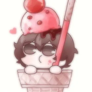 🍫 es krim, lucu, kawaii, hidangan penutup, kartun telegram sticker