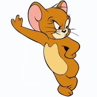 🤔 Jerry Tom and Jerry 만화, 쥐, 가운데 손가락, 불쾌한, 제리, 톰과 제리 telegram sticker