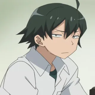 🕸 Hikigaya Hachiman My Teen Romantic Comedy SNAFU anime, personagem, adolescente, entediado, expressão telegram sticker