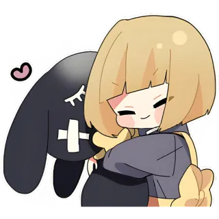 ☺️ Anime, Carino, Kawaii, Personaggio, Abbraccio, Cartone animato telegram sticker