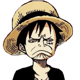 😟 Luffy One Piece Luffy, One Piece, Anime, Manga, Cartone animato telegram sticker