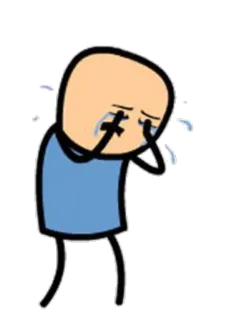 😭 哭, 伤心, 情绪, 眼泪, 卡通, 角色, 抑郁, Cyanide and Happiness whatsapp sticker