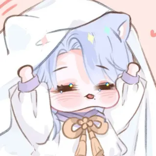 🎐 kawaii, cute, anime, chibi, cat ears telegram sticker