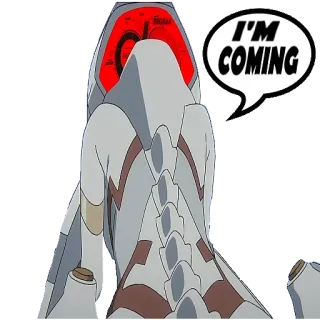 🛴 I'M COMING аниме, робот, пузырь речи telegram sticker