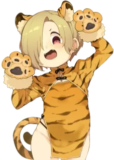 😸 Anime, Cartone animato, Tigre, Animale, Furry, Personaggio, Carino, Kawaii telegram sticker