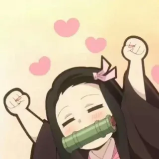 💓 Nezuko Kamado Demon Slayer Аниме, Нэдзуко, Клинок, рассекающий демонов, Каваий, Чиби telegram sticker
