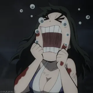 🏮 chorando, anime, sangue, grito, triste, aflito whatsapp sticker