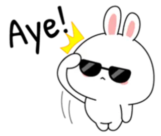 😀 토끼, 바니, 선글라스, 만화, 동물, 귀여운 telegram sticker