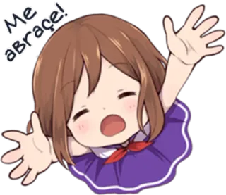 🙌 Me abrace! Anime Mädchen, Umarmung, Kawaii, Süß, Cartoon telegram sticker