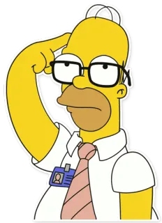 💭 Homer Simpson The Simpsons Cartoon, Homer Simpson, Die Simpsons, Brille, Denken, Lustig, Charakter telegram sticker