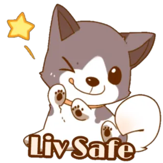 🐾 liv Safe หมา, ลูกหมา, น่ารัก, สัตว์, คาวาอิ, Liv Safe telegram sticker