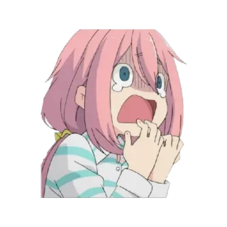 😱 аниме, испуганный, в шоке, девушка, мультфильм telegram sticker