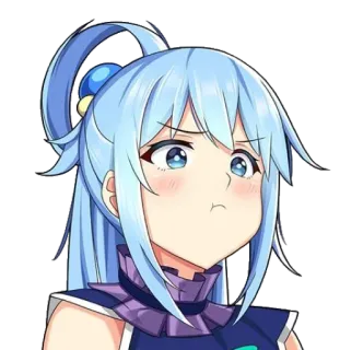 🙁 Aqua Konosuba Anime, Manga, Konosuba, Aqua, Ausdruck, Lustig, Cartoon whatsapp sticker